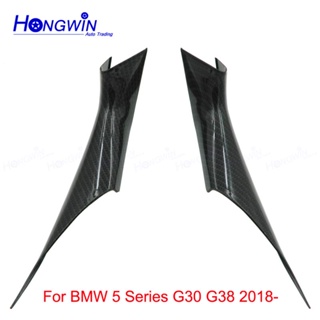 ใหม่ ฝาครอบมือจับประตู คาร์บอนไฟเบอร์ ABS สีดํา คุณภาพสูง สําหรับ BMW 5 Series G30 G38 2018 2 ชิ้น