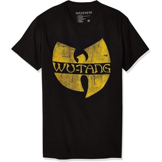 YNผู้ชาย FEA Mens Wu Tang Clan Classic Yellow Logo T-Shirt discount เสื้อยืด