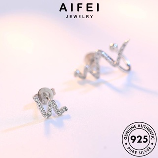 AIFEI JEWELRY เครื่องประดับ ต่างหู หนีบ ห่วง ต้นฉบับ ตุ้มหู ฟ้าผ่าบุคลิกภาพ ผู้หญิง เครื่องประดับ Silver แท้ เกาหลี แฟชั่น เงิน มอยส์ซาไนท์ไดมอนด์ 925 E152