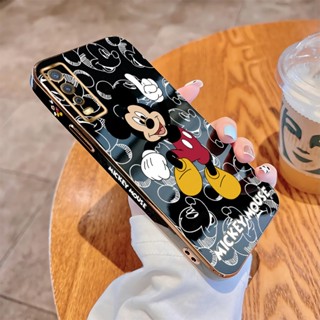 สําหรับ Vivo Y20 2021 Y20i Y20S Y12S Y20S G Y12A Y20A Y12S Y20T เคสโทรศัพท์มือถือ แบบนิ่ม ลายการ์ตูนมิกกี้ เมาส์ ขอบสี่เหลี่ยม หรูหรา