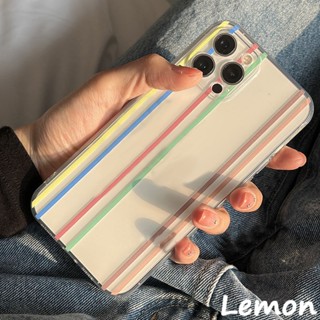 [Lemon] เคสโทรศัพท์มือถือแบบใส ลายเส้น เรียบง่าย สไตล์เกาหลี ญี่ปุ่น สําหรับ iPhone 7 8 7plus 8plus 11 12 X XS XR XSMAX 11pro 12promax 11promax 12promax 13 13pro 13promax 12mini 13mini