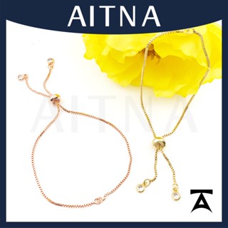 Aitna จี้ลูกปัดเพทาย เรียบง่าย สําหรับทําเครื่องประดับ สร้อยข้อมือ Diy 1 ชิ้น