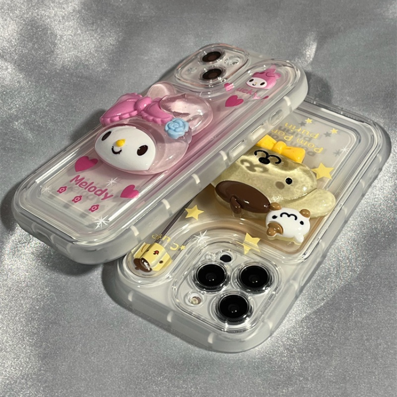 เคสโทรศัพท์มือถือซิลิโคนใส กันหล่น รอบด้าน ลายน่ารัก สามมิติ เรืองแสง สําหรับ IPhone 14 13 12 11 7 8 Pro Max XS XR 8 7 14 Plus