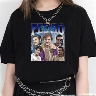 เสื้อยืด พิมพ์ลายมังงะ Pedro Pascal สไตล์สตรีท ยุค 2000 สําหรับผู้หญิง