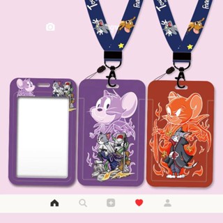 ชุดพวงกุญแจ ใส่บัตรรถบัส บัตรรถไฟใต้ดิน แบบแข็ง ลาย Tom and Jerry co-branded NARUTO สําหรับนักเรียน