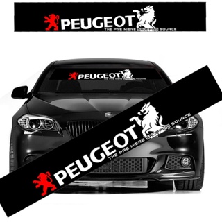 สติกเกอร์ตกแต่งกระจกหน้ารถยนต์ สีดํา สําหรับ Peugeot 308 206 208 3008 508 408 207 406 405 407 2008 5008 306 307