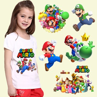 แผ่นฟิล์มรีดร้อน ลาย Super Mario DIY สําหรับตกแต่งเสื้อผ้า