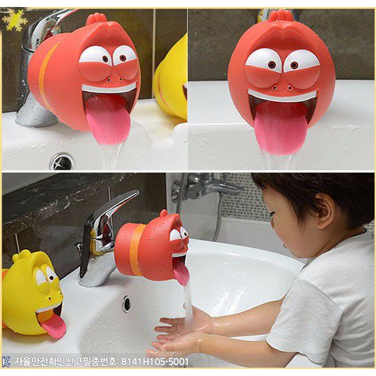 [LBE] Creative Larva Faucet Anti-Splash Extender Cartoon Baby Wash Sink