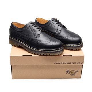 DR.MARTENS พร้อมส่ง Dr. รองเท้าบูทมาร์ติน หนังวัวแท้ ส้นหนา หัวกลม สีดํา และสีขาว สไตล์คลาสสิก สําหรับผู้ชาย และผู้หญิง