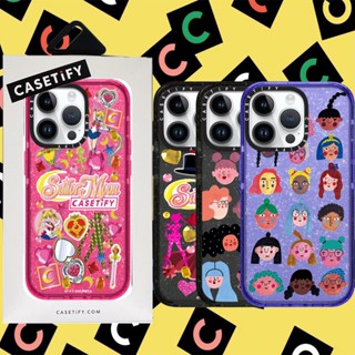 Casetify 【Sailor Moon Avatar Girl】เคสโทรศัพท์มือถือซิลิโคน TPU นิ่ม แบบใส กันกระแทก ลายตัวอักษร แต่งกลิตเตอร์ มีลายด้านข้าง สําหรับ iPhone 11 12 13 14 Pro Max