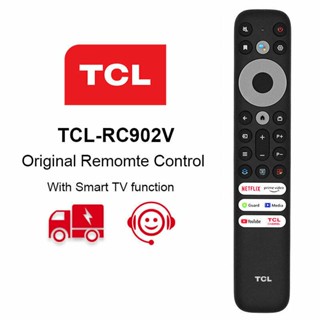 รีโมตคอนโทรล TCL RC902V1 RC902V FMR1 สําหรับ TCL 8K QLED 65X925 55C728 65X925 75X925 50P725G 55C728 75C728 พร้อม Youtube สําหรับสมาร์ททีวี TCL LED 8K 65X925 75X925 50P725