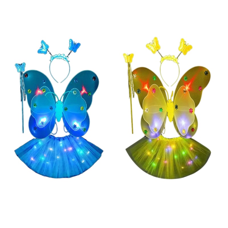 Mya Fairy Wings with Tutu Wand Butterfy-Headband Halloween Party Cosplay-Costumes