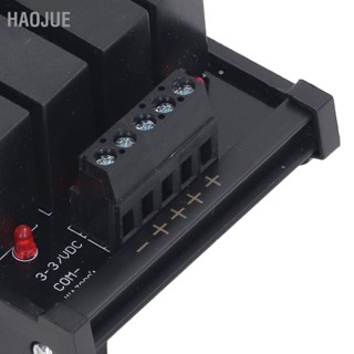 HaoJue โมดูลรีเลย์ DC เป็น 4P ราง DIN โซลิดสเตตรีเลย์ ขั้วลบทั่วไป อินพุต 3-32V โหลด 5-8A 5-60V