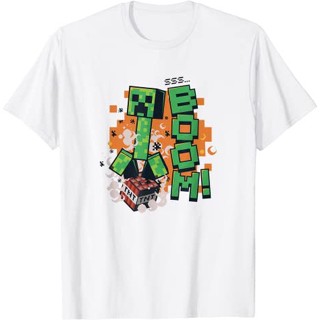 HUEMinecraft Creeper On TNT SSS เสื้อผ้าเด็ก... บูม! เสื้อยืดแขนสั้น พิมพ์ลายการ์ตูนอนิเมะ แบบร่วมสมัย นําเข้า พรีเมี่ยม