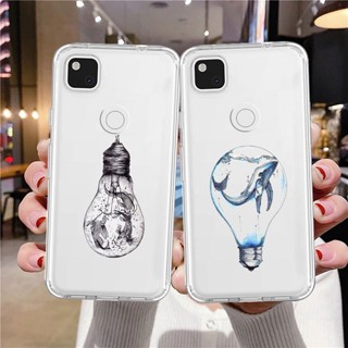 เคสโทรศัพท์มือถือแบบนิ่ม ใส กันกระแทก ลายหลอดไฟ และสัตว์ สําหรับ Google Pixel 7 Pro 6a 6 5a 4 3a 3 2 XL