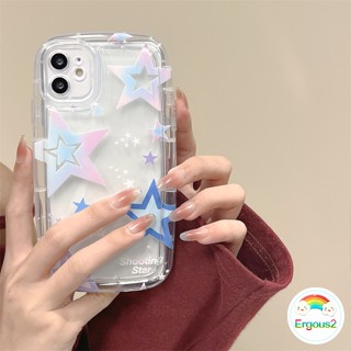 เคสโทรศัพท์มือถือแบบนิ่ม ใส กันกระแทก กันรอยเลนส์กล้อง ลายดาว หลากสี คุณภาพสูง สําหรับ iPhone 14 13 12 11 Pro Max X Xr Xs Max 8 7 6 6s Plus SE 2020