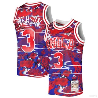 Sy3 เสื้อกีฬาบาสเก็ตบอล ลาย NBA Allen Iverson Philadelphia 76ers สไตล์เรโทร พลัสไซซ์ สําหรับผู้ชาย และผู้หญิง YS3