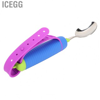 Icegg Disabled Eating   360° Flexible Rotation Head Lightweight Elderly Eating Aid  Stainless Steel Front Part Stable  for Home