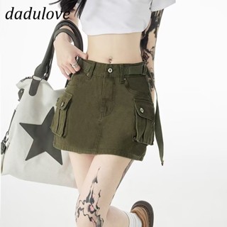 DaDulove💕 New American Ins Multi-pocket Tooling Denim Skirt High Waist Niche A- line Skirt Bag Hip Skirt