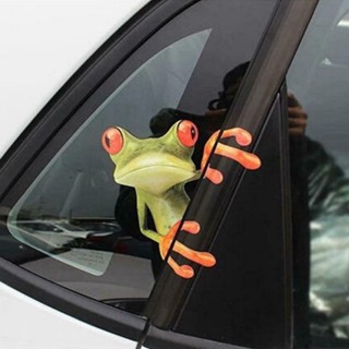 ⚡READYSTOCK⚡18.5*19.5cm Car Stickers 3D Decal Film Auto Car Accessories Green Frog-Stickers