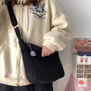 JIVIVIL·หญิงกระเป๋า crossbody ใบเดียวกระเป๋าหนังสือภาษาญี่ปุ่น corduroy ขี้เกียจ