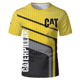 เสื้อยืดแขนสั้นลําลอง พิมพ์ลาย Caterpillar 3D แฟชั่นฤดูร้อน สําหรับผู้ชาย 2023