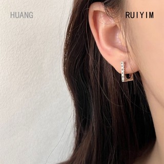 Ruiyim ใหม่ ต่างหูแฟชั่น ทรงสี่เหลี่ยม ลายกราฟฟิตี้ตลก สไตล์วินเทจ เครื่องประดับ สําหรับผู้หญิง