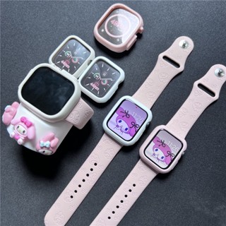 Sanrio MyMelody สายนาฬิกาข้อมือซิลิโคน แบบนิ่ม สําหรับ iWatch Ultra 49 มม. 45 มม. 44 มม. 41 มม. 40 มม. 38 S8 7 6 5 4 SE