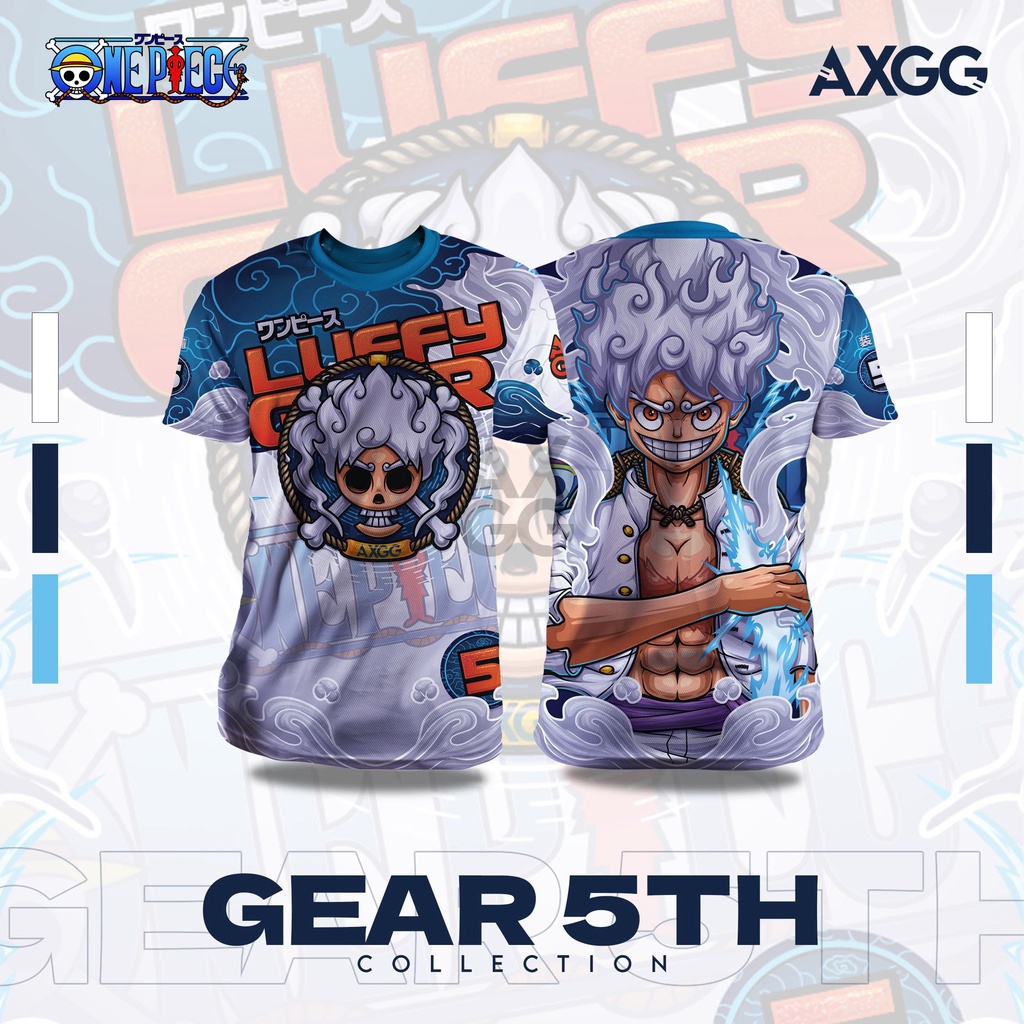 เสื้อยืดแขนสั้น ผ้าโพลีเอสเตอร์ พิมพ์ลายดิจิตอล Axgg ' One Piece - Gear 5' แบบแห้งเร็ว สําหรับผู้ชาย