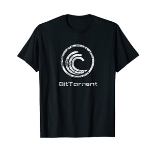 เสื้อยืด พิมพ์ลายโลโก้ BitTorrent Crypto BTT Token P2P สไตล์วินเทจ