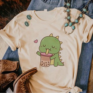 เสื้อยืด พิมพ์ลายการ์ตูนอนิเมะ Bubble Tea แฟชั่นฤดูร้อน สําหรับผู้หญิง