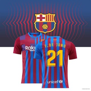 เสื้อกีฬาแขนสั้น ลายทีมชาติฟุตบอล NP2 F.C.B Barcelona DE JONG ทรงหลวม คุณภาพสูง สําหรับผู้ชาย และผู้หญิง PN2