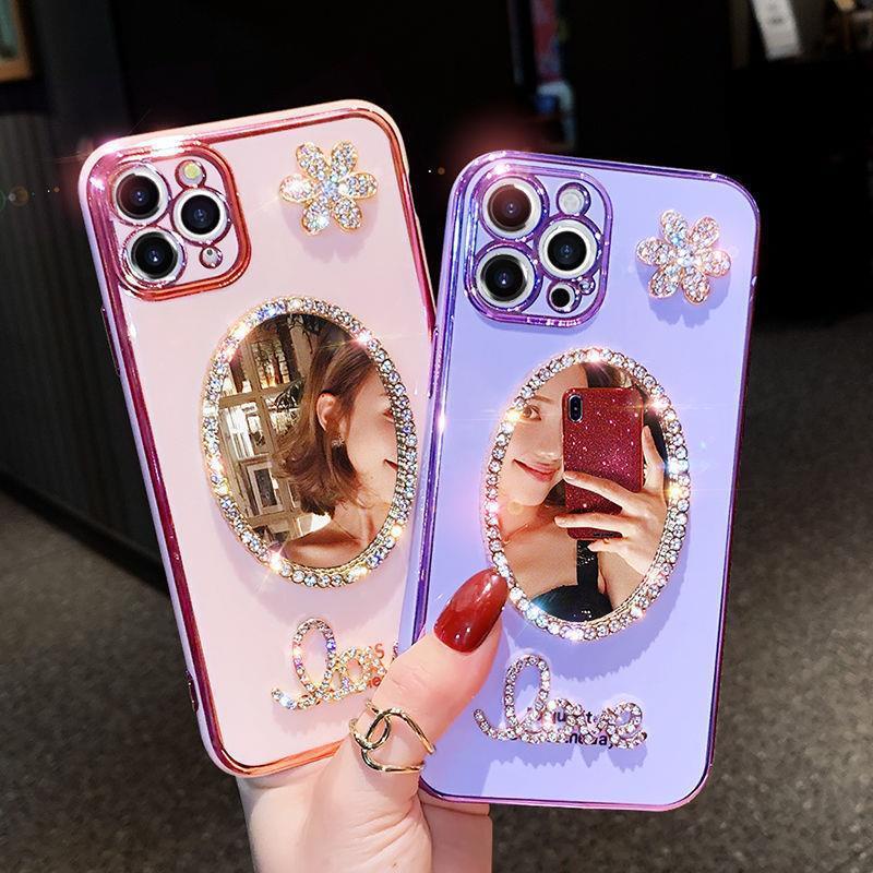 สาวกระจกนุ ่ มเคสโทรศัพท ์ Bling Diamond Glossy Soft VIVO Y100 V30 V30e V29e V29 V27e V25 V25e V23e V23 V21 5G V21e V20 Pro V20se V19 Neo V17 S1 Y73 4G
