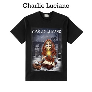 Charlie Luciano เสื้อยืดแขนสั้น พิมพ์ลายฉลาก แฟชั่นฤดูร้อน สําหรับผู้ชาย และผู้หญิง