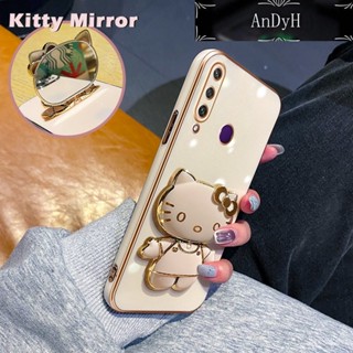 Andyh เคสโทรศัพท์มือถือ แบบกระจก พับได้ ลายการ์ตูน Hello Kitty สําหรับ Huawei Y6P