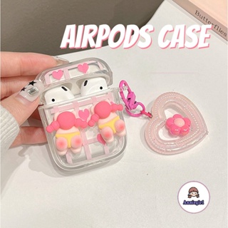 เคสหูฟังบลูทูธไร้สาย Tpu แบบนิ่ม กันกระแทก ลายดอกไม้ หัวใจ 3D สําหรับ Airpods 1 2 3 Pro