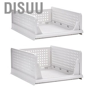 Disuu Wardrobe Foldable Storage  Layered Divider Drawer Rack Stackable Clothes Organizing