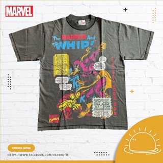 Marvel Comics T-Shirt HP-035 - The WARRIOR And The WHIP! size XL (Black) Cotton 100% แขนสั้น vintage แต่งขาด