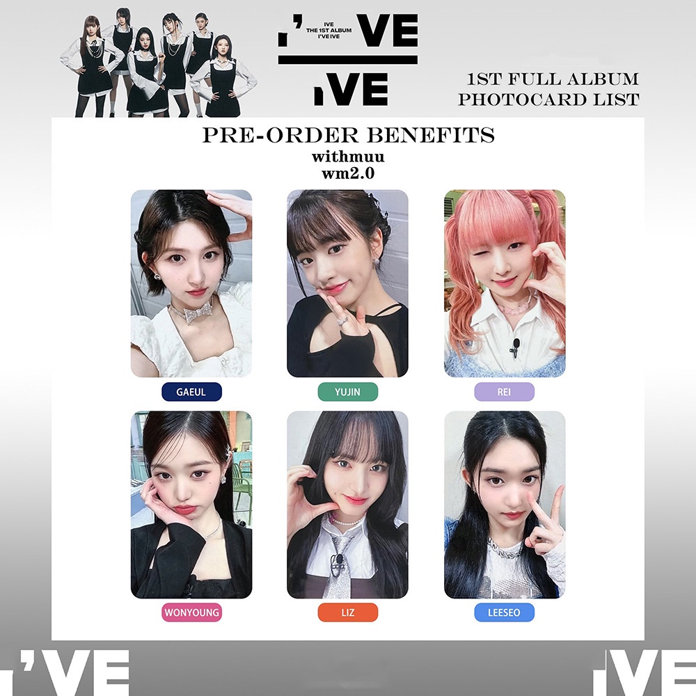 อัลบั้ม IVE ALBUM LOVE DIVE AFTER LIKE I'VE IAM KITSCH ALBUM RANDOMCARD LOMO CARD PHOTOCARD การ์ดขนาดเล็กพิเศษ CARD WONYOUNG YUJIN GAEUL LIZ REI LEESEO