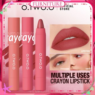 ♕O.tw O.o Matte Crayon ลิปสติกปากกากำมะหยี่หมอกพื้นผิว Smooth Lip Gloss สูงสี Rendering Non Stick ถ้วย Long Lasting Lip แต่งหน้า6สีเฟอร์นิเจอร์