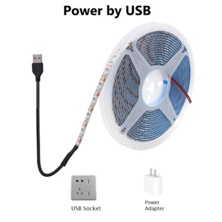 ไฟ LED 5V ไฟตกแต่งภายใน / ไฟพื้นหลังทีวี พร้อมปลั๊ก USB 2835 ลูกปัด 5M ไฟ LED