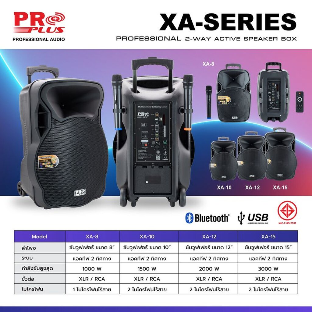 [ส่งฟรี] ลำโพงล้อลาก 15นิ้ว PROPLUS XA-15 PROPLUS XA-10 proplus xa 12 ลำโพงเคลื่อนที่ 8นิ้ว PROPLUS 