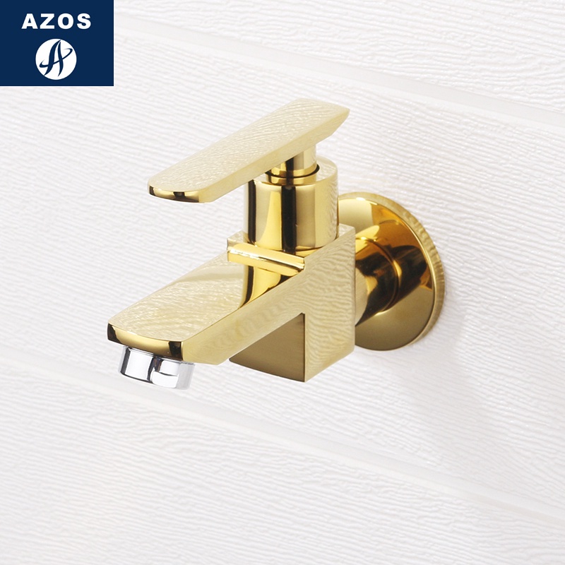 ก๊อกในห้องน้ำ ก๊อกสระว่ายน้ำ ขนาดเล็ก ทองแดงทั้งหมด ก๊อกน้ำ 4 จุด เรียบง่ายทันสมัย