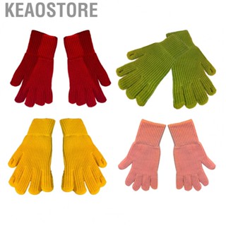 Keaostore Knitted   Finger Exposed Design Comfortable Warm Winter  Pure Color  for Daily Use