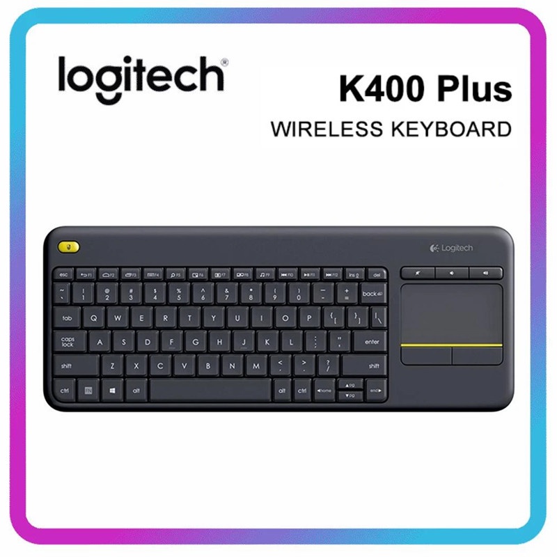 Logitech K400 Plus คีย์บอร์ดไร้สาย พร้อมทัชแพด HTPC 84 คีย์ สําหรับ PC แล็ปท็อป สมาร์ททีวี