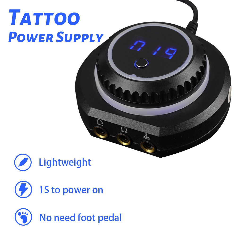 พาวเวอร์ซัพพลายสัก อินเตอร์เฟส หน้าจอดิจิทัล HD 1.5-12V ปรับได้ สําหรับปากกาโรตารี่ Stigam Tattoo Supply