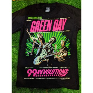 เสื้อยืดแขนสั้น พิมพ์ลาย Nts Green Day 99 Revolutions Tour ของแท้ สําหรับผู้ชาย