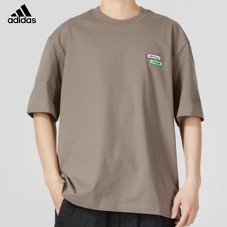 Adidas ของแท้ 100% เสื้อยืดลําลอง แขนสั้น คอกลม ผ้าฝ้าย ปักลายโลโก้ สําหรับผู้ชาย IA8175 IA8177 IA8178 2023