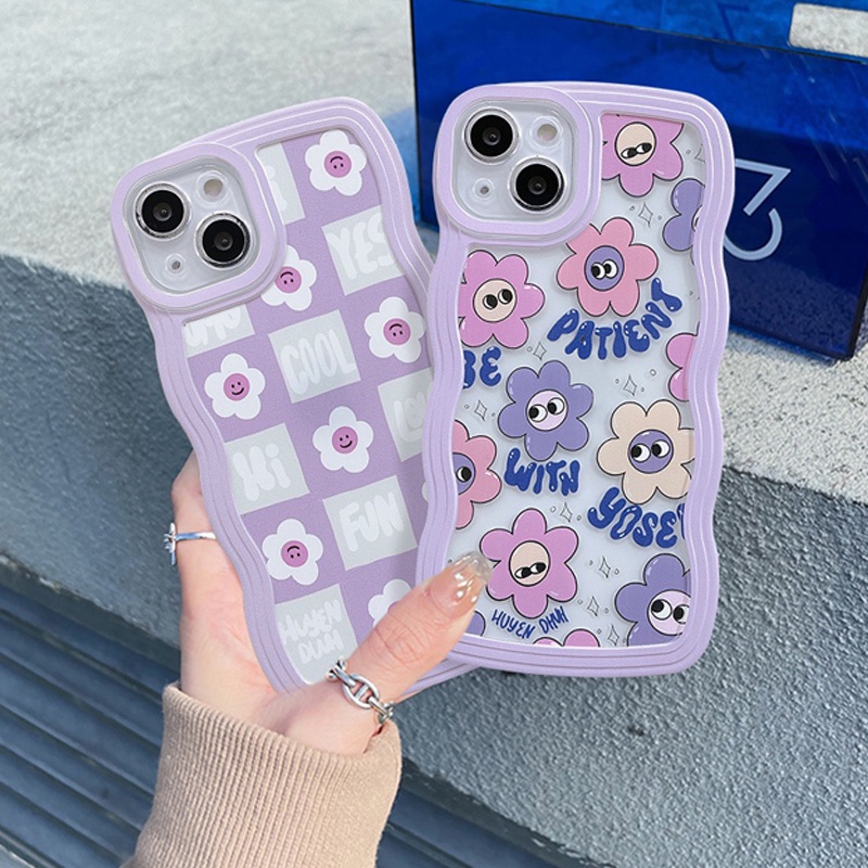 Ins เกาหลีน่ารักยิ้มดอกไม้เคสโทรศัพท์สําหรับ OPPO CPH2349 CPH1723 CPH2015 CPH2477 CPH2471 CPH2269 So