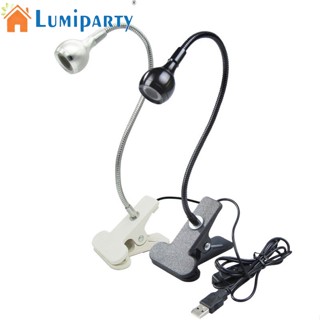 Lumiparty โคมไฟตั้งโต๊ะ LED 5V 3W USB พร้อมคลิปหนีบคอห่าน ยืดหยุ่น น่ารัก สําหรับตกแต่งเตียงนอน